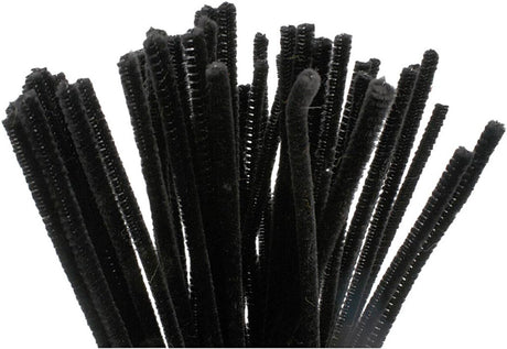 Creativ company chenille sort 30cm, 50 stk.