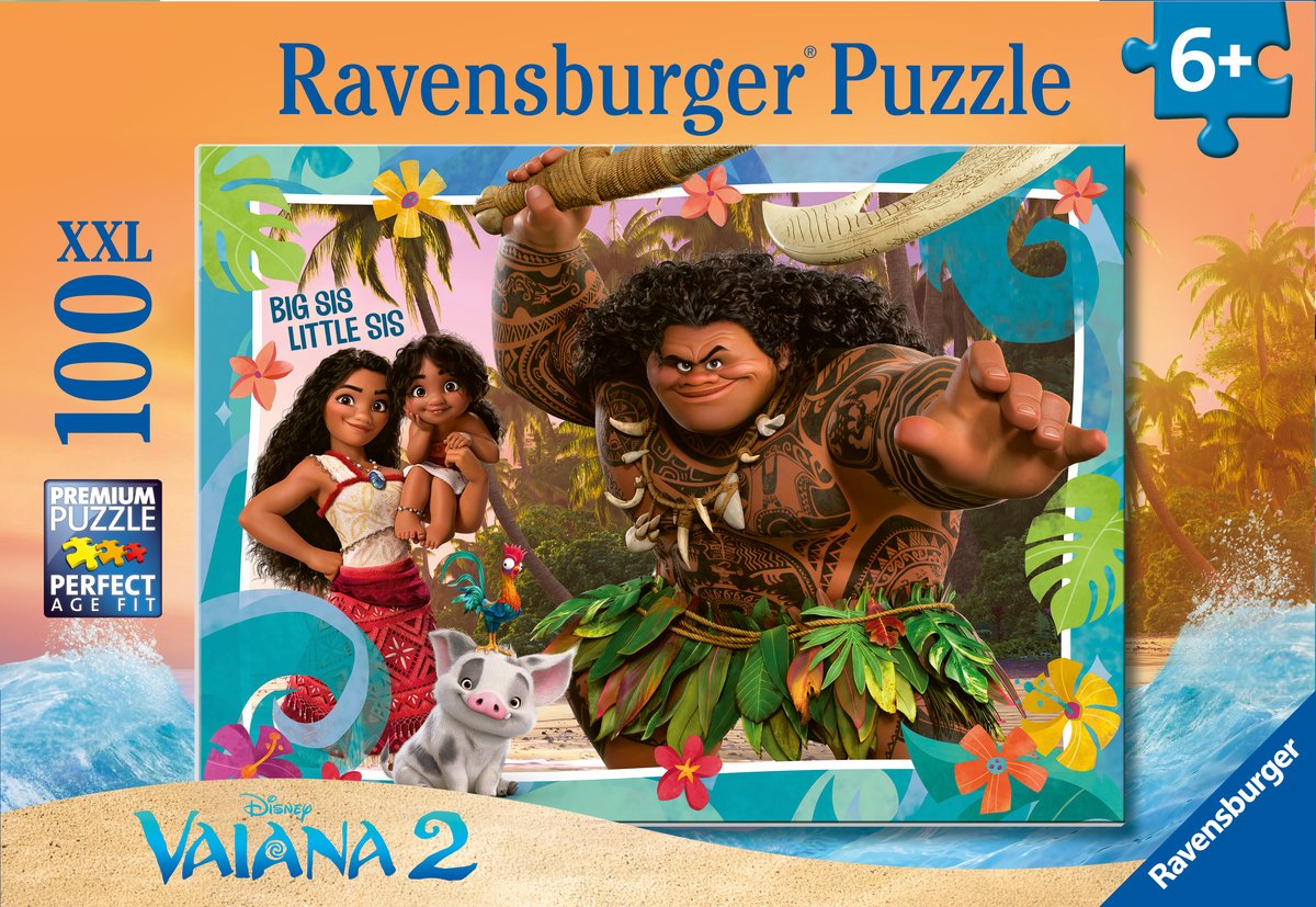 Ravensburger puslespil Vaiana 2 afgang til nye verdener - puslespil - 100 XXL brikker