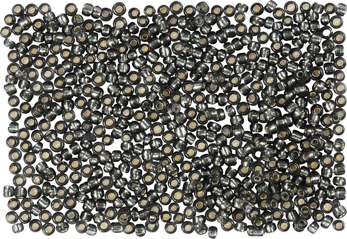 Creativ company frøperler, størrelse 15 0 mm, d: 1,7 mm, 500 gr, grågrøn
