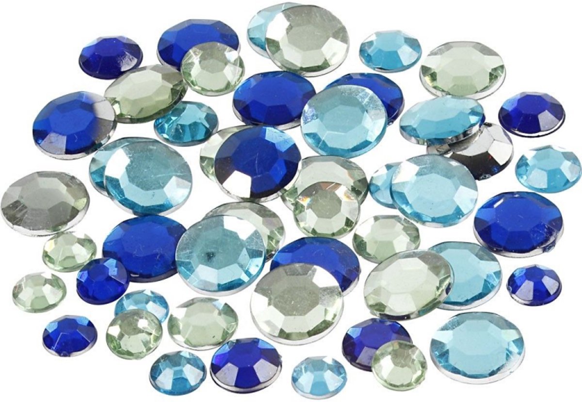 Creativ company cc rhinestones rund blå harmoni 6-12 mm 360 stk.