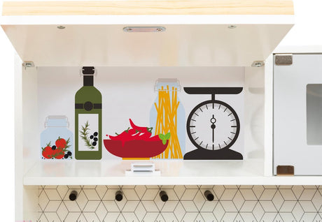 Lille fod - modulopbygget legekøkken i træ xl hvid, 9 stk.