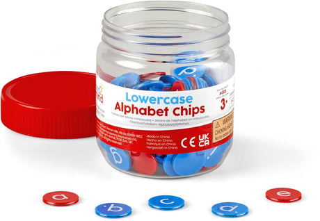 Læringsressourcer små bogstaver chips, 156 chips - 1+