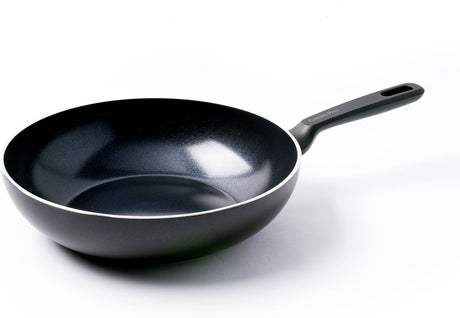 Greenpan memphis wokpande 28cm - 3,7l - pfas-fri non-stick belægning - wokpande induktion - keramisk pande - ovnsikker op til 230°c - kolde håndtag - uden låg - sort