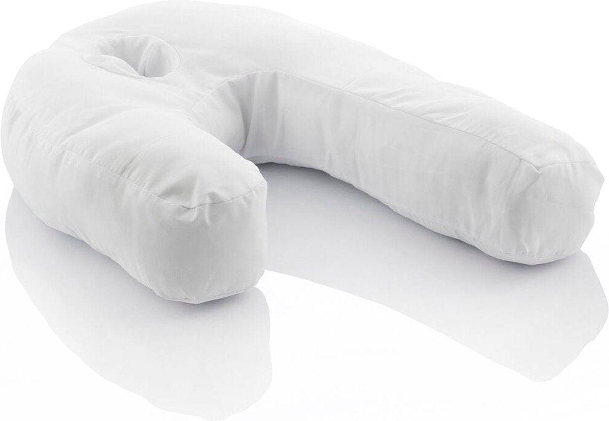Innovagoods relax slaapkussen - ergonomisch -lichaamskussen- u-vormig zijslaapkussen - 60% polyester - wit
