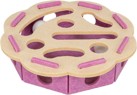 Trixie hole'n'roll blomsterfilt pink beige