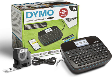 Dymo label manager executive 640 cb bærbar etiketprinter | kompakt etiketmaskine med qwerty-tastatur | Bluetooth og USB-forbindelse | Kompatibel med D1 standard og holdbare etiketter