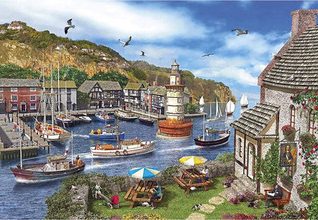 Gibsons - lighthouse bay (af dominic davison) - 1000 brikker 68×49cm (b×h) - puslespil for voksne