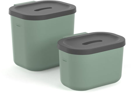 Rotho sæt af bioaffaldsspande - kompostspand - 2-delt (3,2 ltr + 6 ltr) - 100% genbrugsplast - salsa - grøn
