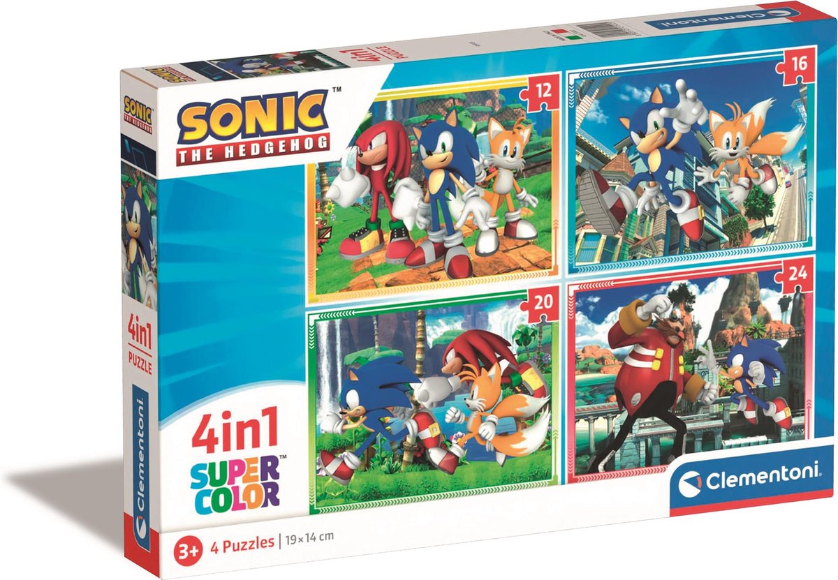 Clementoni puslespil sonic, 4i1
