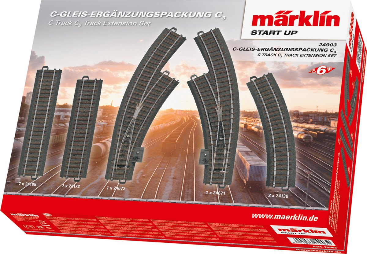 Märklin starter c-skinneforlængersæt c3 op