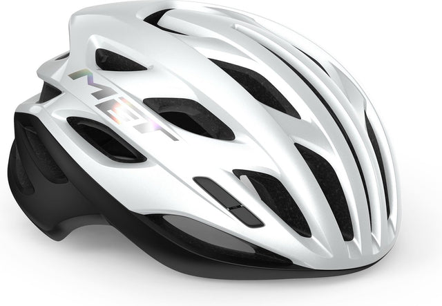 Med estro mips cykelhjelm mænd kvinder - racercykelhjelm voksne - str. s (52-56cm) - hvid holografisk mat blank