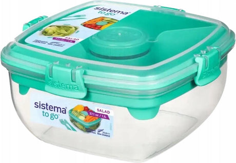 Sistema salatkasse med bestik - gul-grøn