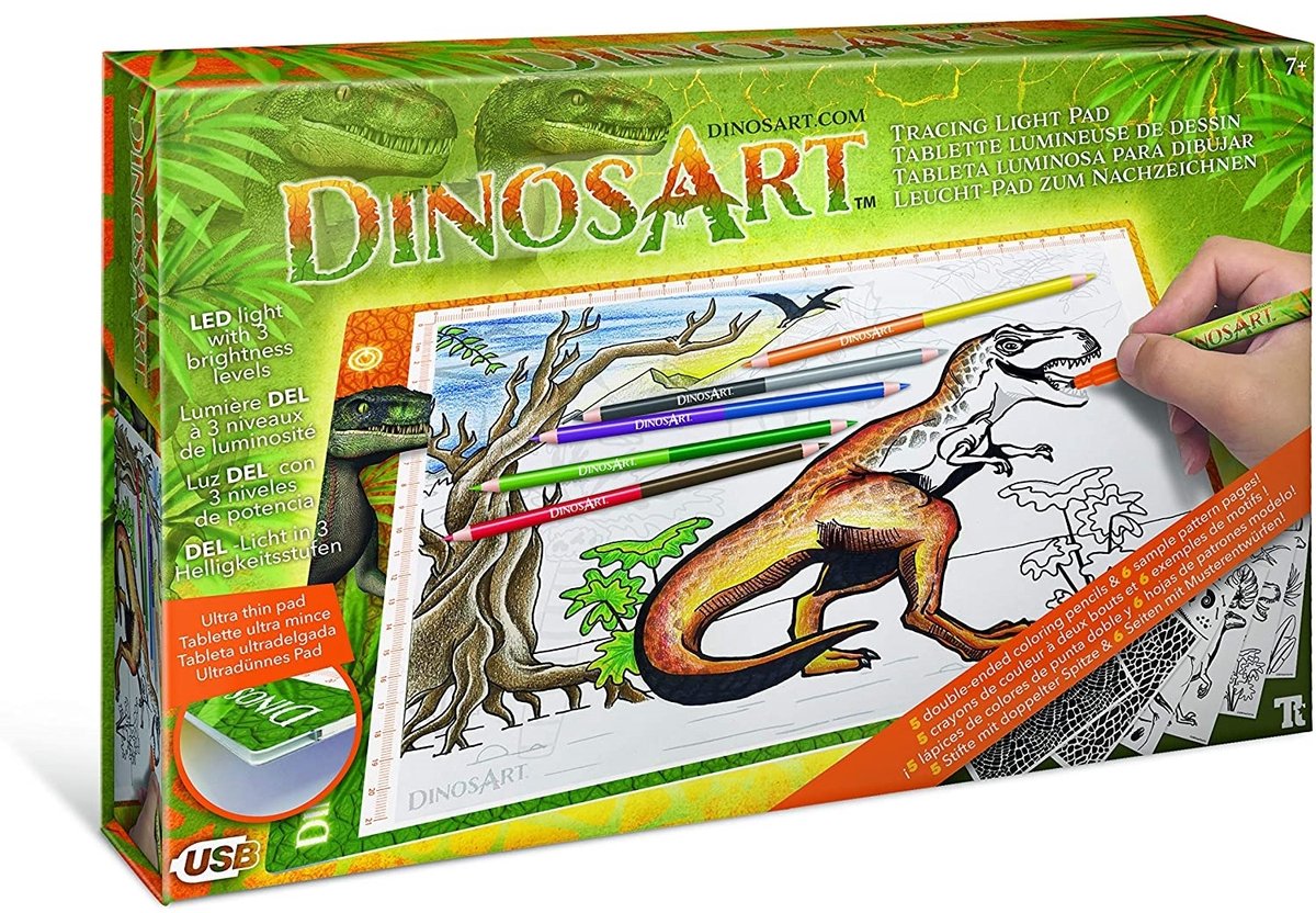 Tåge stjerner dinosart tegnetablet med lys