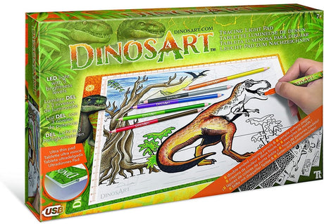 Tåge stjerner dinosart tegnetablet med lys