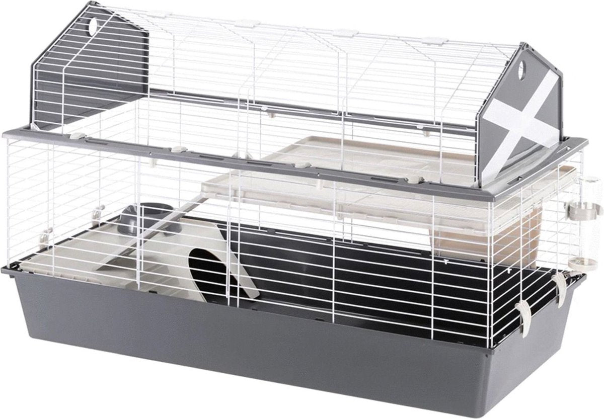 Ferplast stald 120 - gnaverbur - grå - 119 x 58 x 77 cm