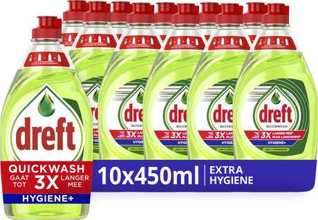 Dreft quickwash ekstra hygiejne flydende opvaskemiddel - 10 x 450 ml