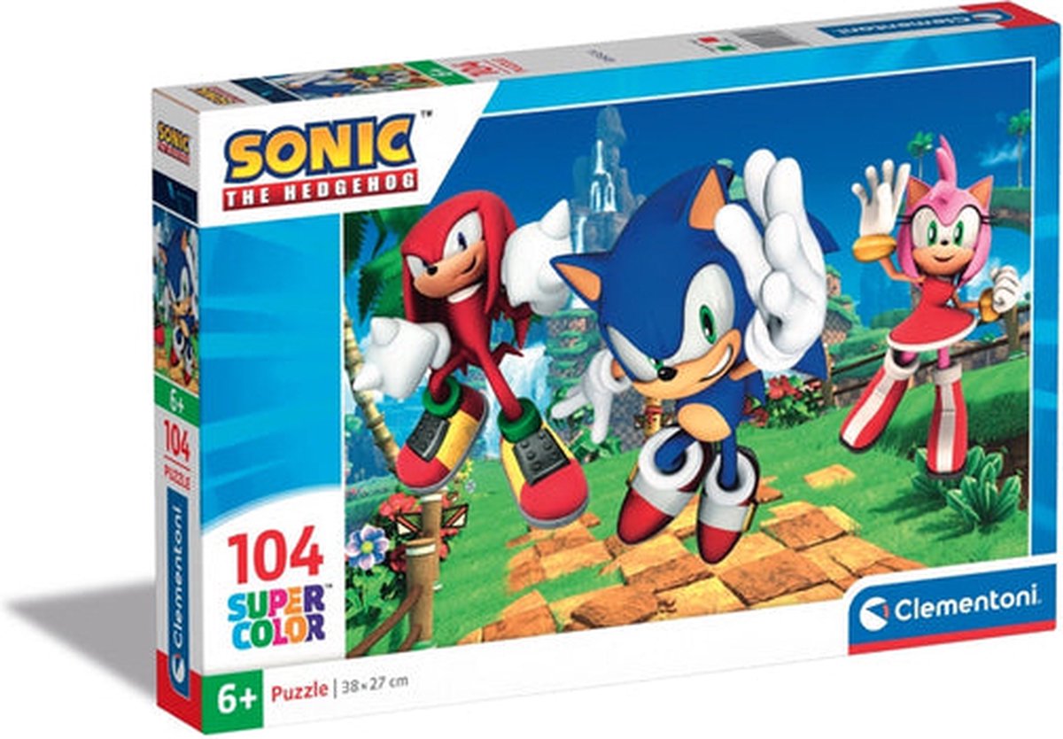 Clementoni puslespil - sonic, 104 stk.