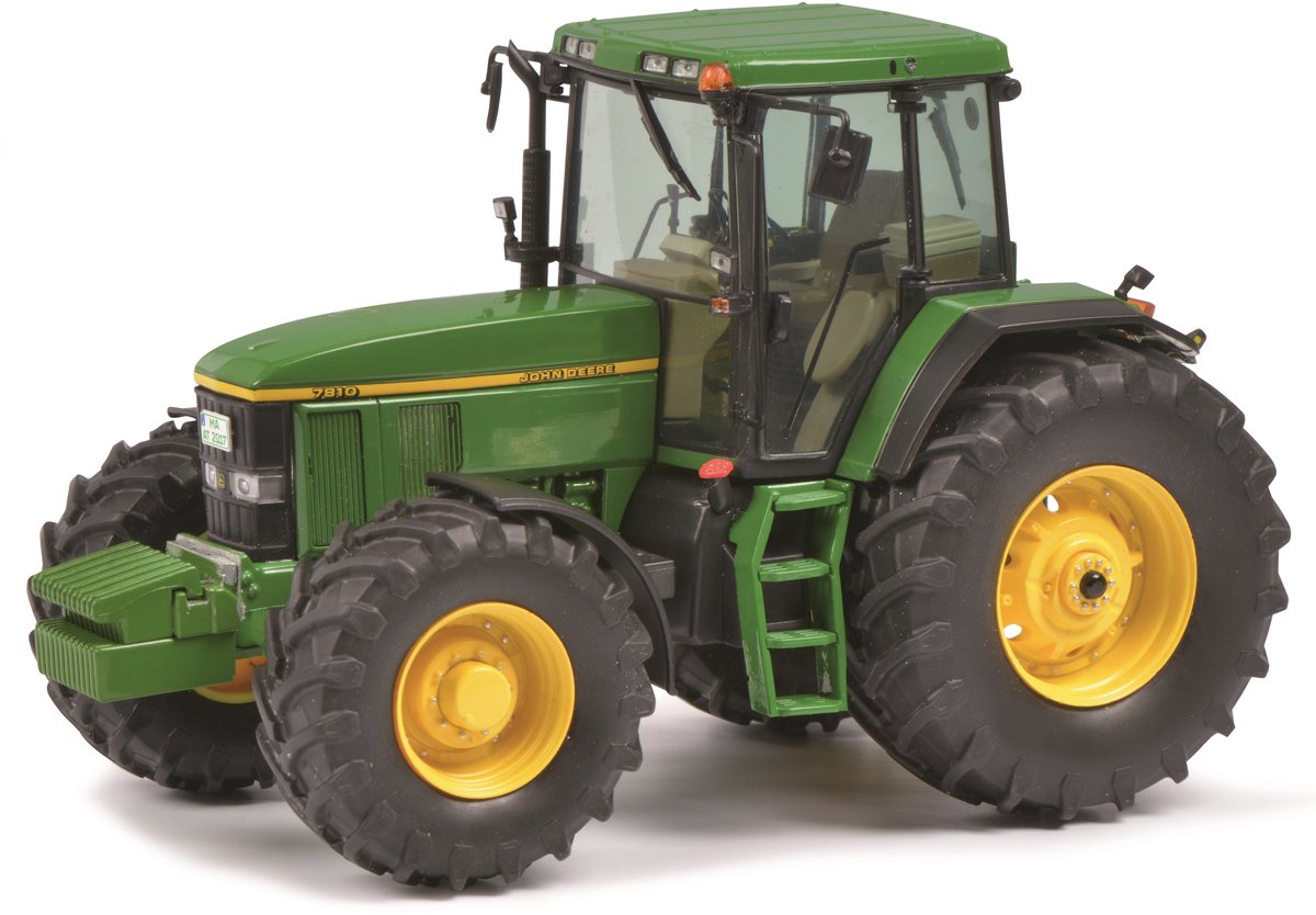 Schuco john deere 7810 grøn gul, traktor - pro.r18 s00263 - resin model