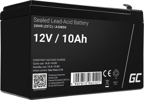 Green cell 12v 10ah 10000mah vrla agm battery