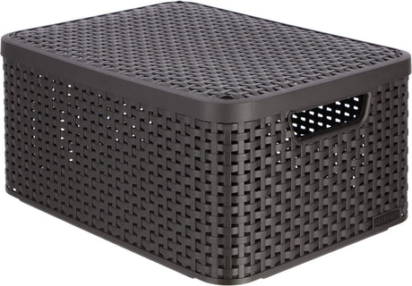Curver stil opbevaringskurv m - med låg - l 39,3 x b 29,3 x h 18,7 cm - brun