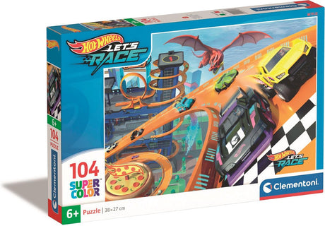 Clementoni - puslespil - 104 brikker - varme hjul - puslespil til børn - superfarve