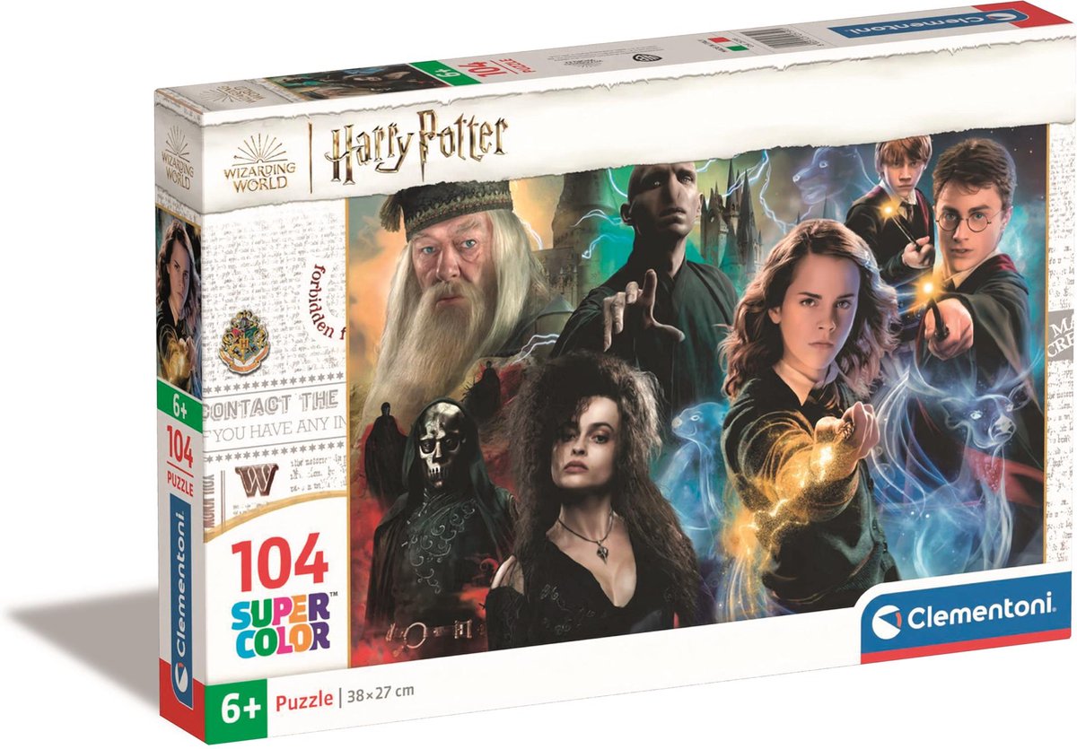 Clementoni - puslespil - 104 brikker - harry potter - puslespil til børn - fra 6 år