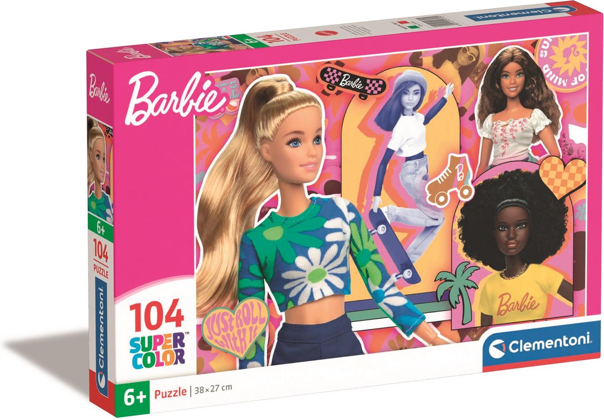 Clementoni - puslespil - 104 brikker - barbie - børnepuslespil - fra 6 år