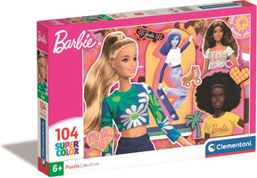 Clementoni - puslespil - 104 brikker - barbie - børnepuslespil - fra 6 år