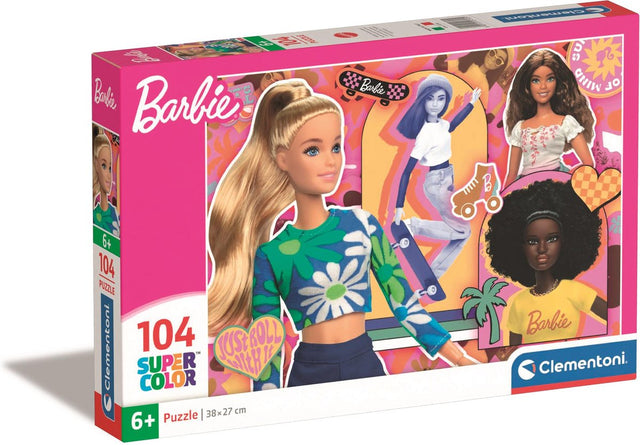 Clementoni - puslespil - 104 brikker - barbie - børnepuslespil - fra 6 år