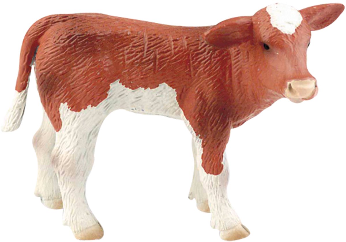 Bullyland 62630 – legefigur og samlerfigur kalv mona brun hvid – ca. 5,5 cm – naturtro og rigt detaljerede – ideel som pædagogisk legefigur og lille gave til børn fra 3 år.