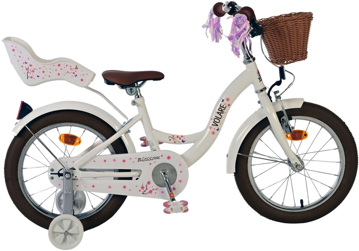 Volare blossom børnecykel - piger - 16 tommer - hvid