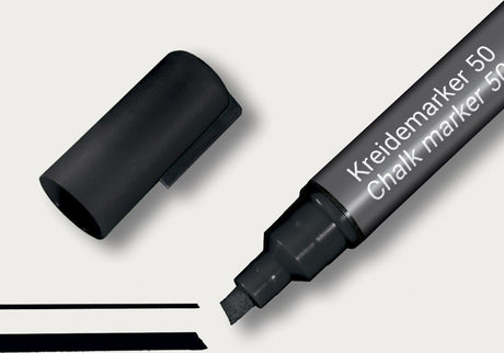 Sigel kridtmarkør - mejselspids - 1-5mm - sort - si-ba180