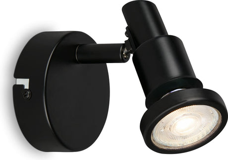 Briloner – LED badeværelsesbelysning – væglampe med gu10 armatur – ip44 spot – drejelig, vipbar – sort – 4w