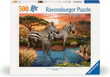 Ravensburger puslespil zebraer ved vandhullet, 500 brikker