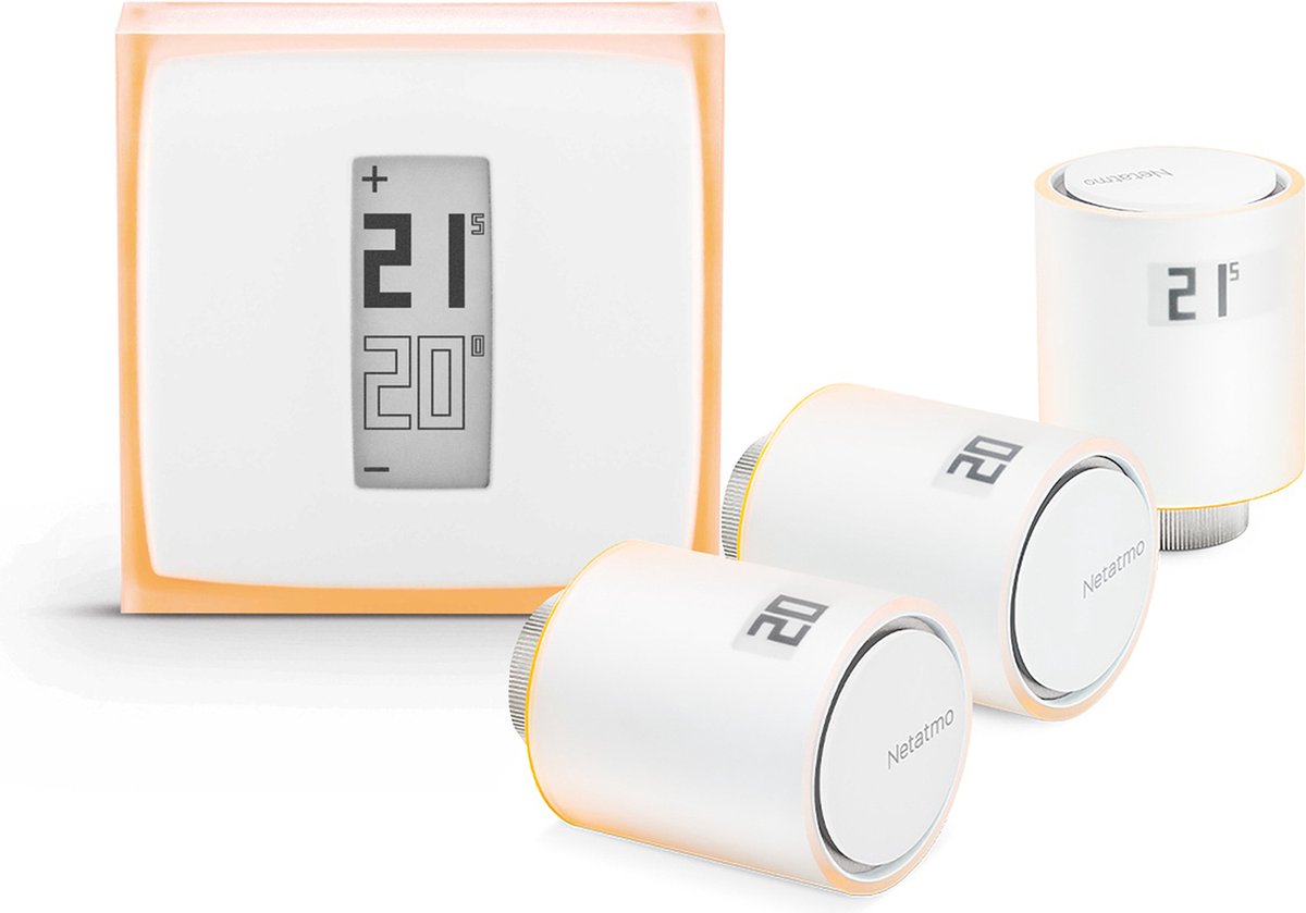 Netatmo-pakke "smart termostat + 3 smarte radiatorknapper"