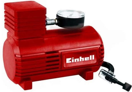 Einhell bilkompressor cc-ac 12v - strømforsyning: 12 v - max. 18 bar - ekstra langt tilslutningskabel 2,9 m - inkl. 3 adaptere til cykel, bold mv.