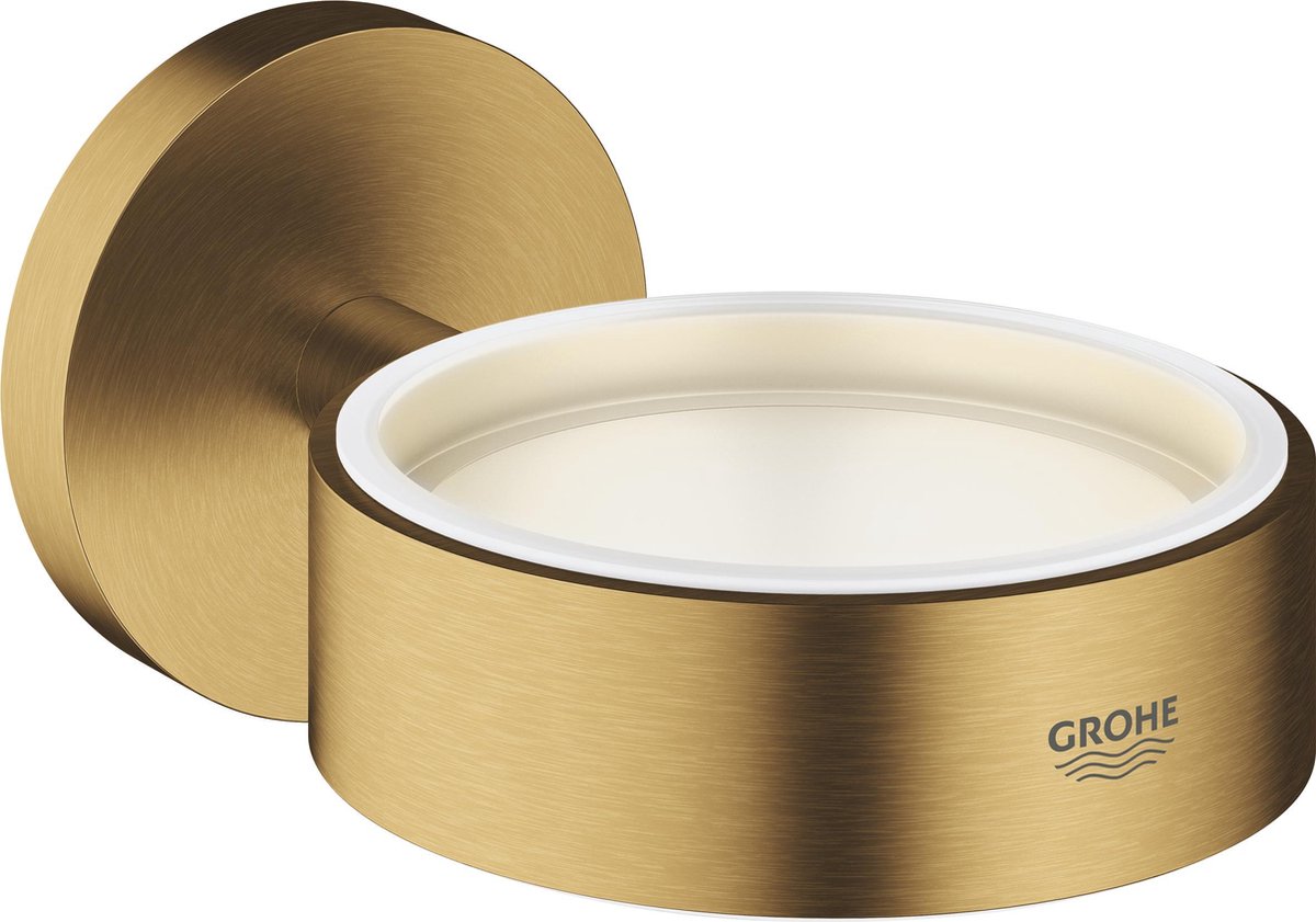 Grohe - essentials - holder til sæbedispenser eller glas - væg - cool sunrise børstet - mat guld