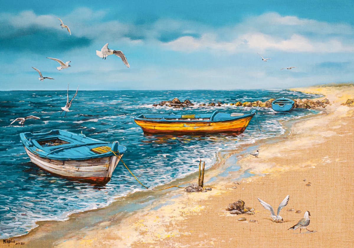 Castorland puslespil - kunstsamling morgen ved havet 500 brikker.