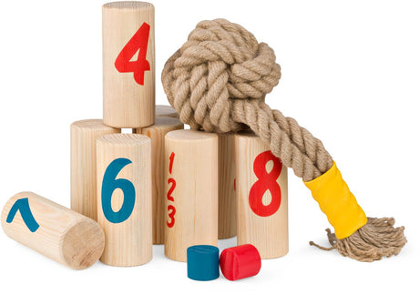 Bs toys – knapsack werpspel – behendigheidsspel voor buiten – vanaf 8 jaar - buitenspeelgoed - familiespel - houten speelgoed - buitenspel