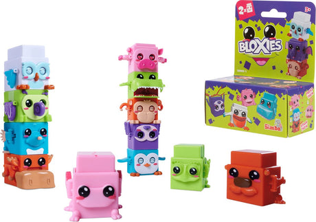 Simba - bloxies - wave 1 - 2 stykker - samlerfigurer - stabletårn - sjove dyr - byggeklodser