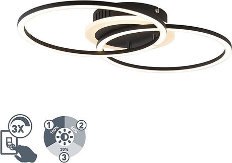 Rl live your light reality venida - loftslampe - sort mat - inkl. 1x SMD 25 W - dæmpbar med kontakt - ikke egnet til ekstern lysdæmper - væg- og loftmontering - hukommelsesfunktion - hukommelsesfunktion via vægkontakten