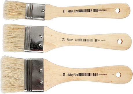 Creativ firma lak lak børster, l: 19 cm, b: 25-50 mm, flad, 3 stk 1 æske