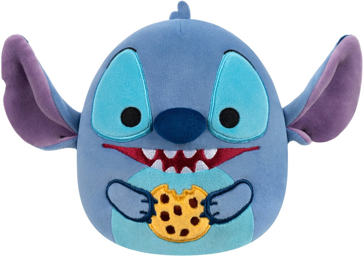 Squishmallows - disney - stitch eating chocolate chip cookie - 25 cm plys