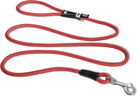 Curli stretch komfortsnor rød - hundesnor - 180x0,8 cm rund nylon ø 8 mm