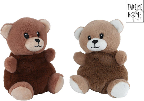 Tag mig hjem bamse plys 14 cm brun broderet detalje.
