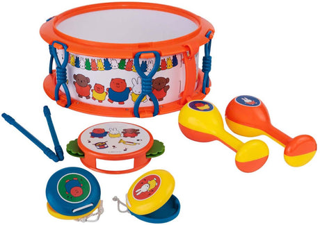 Rubo legetøj Miffy musiksæt - tamburin - tromme - klapper - maracas - legetøjsinstrumenter
