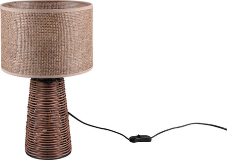 Rl lev din lys virkelighed halm - bordlampe - brun - ekskl. 2x E27 - ledningskontakt