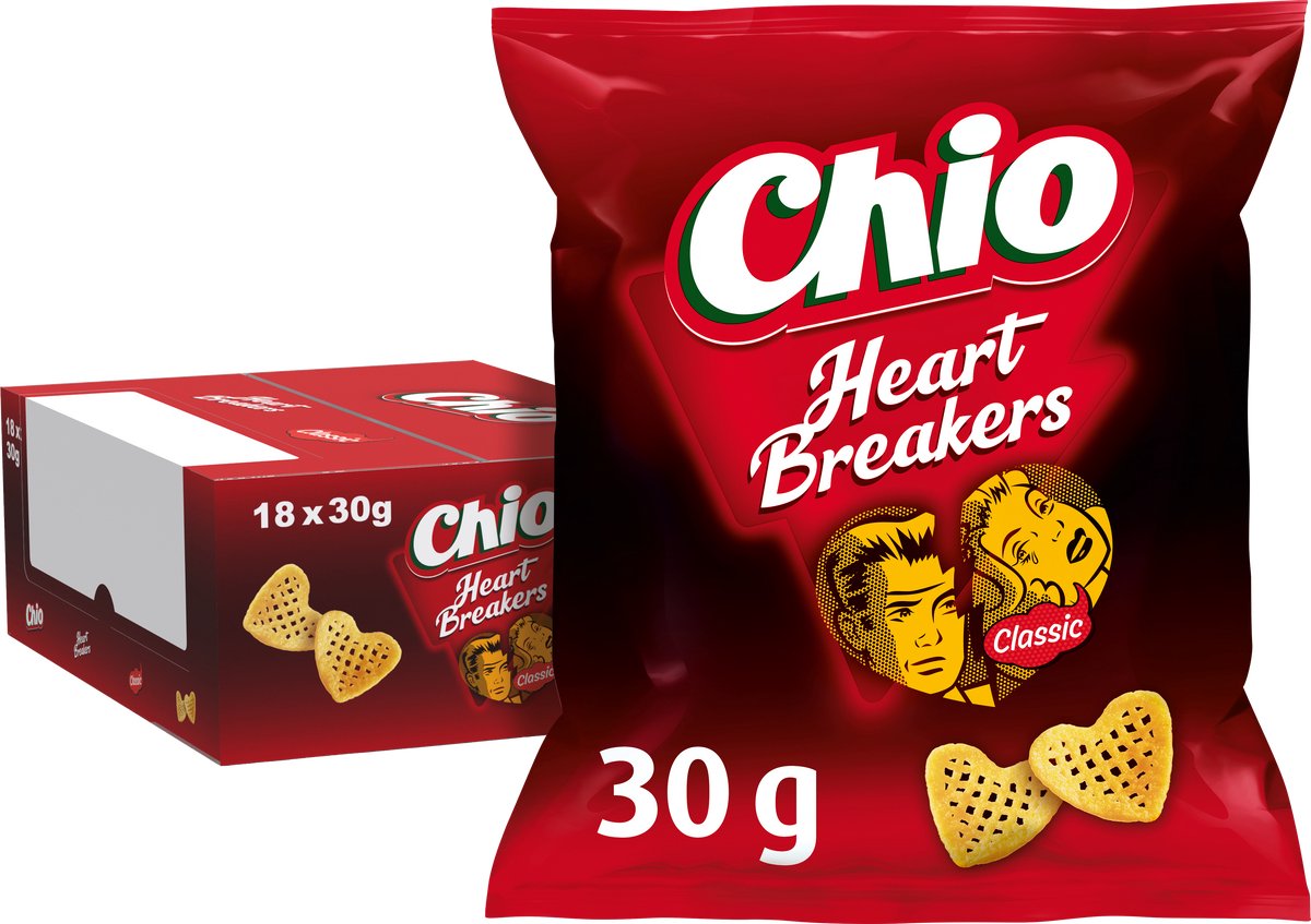 Chio heartbreakers portionspakker - chips - 18 x 30 gram