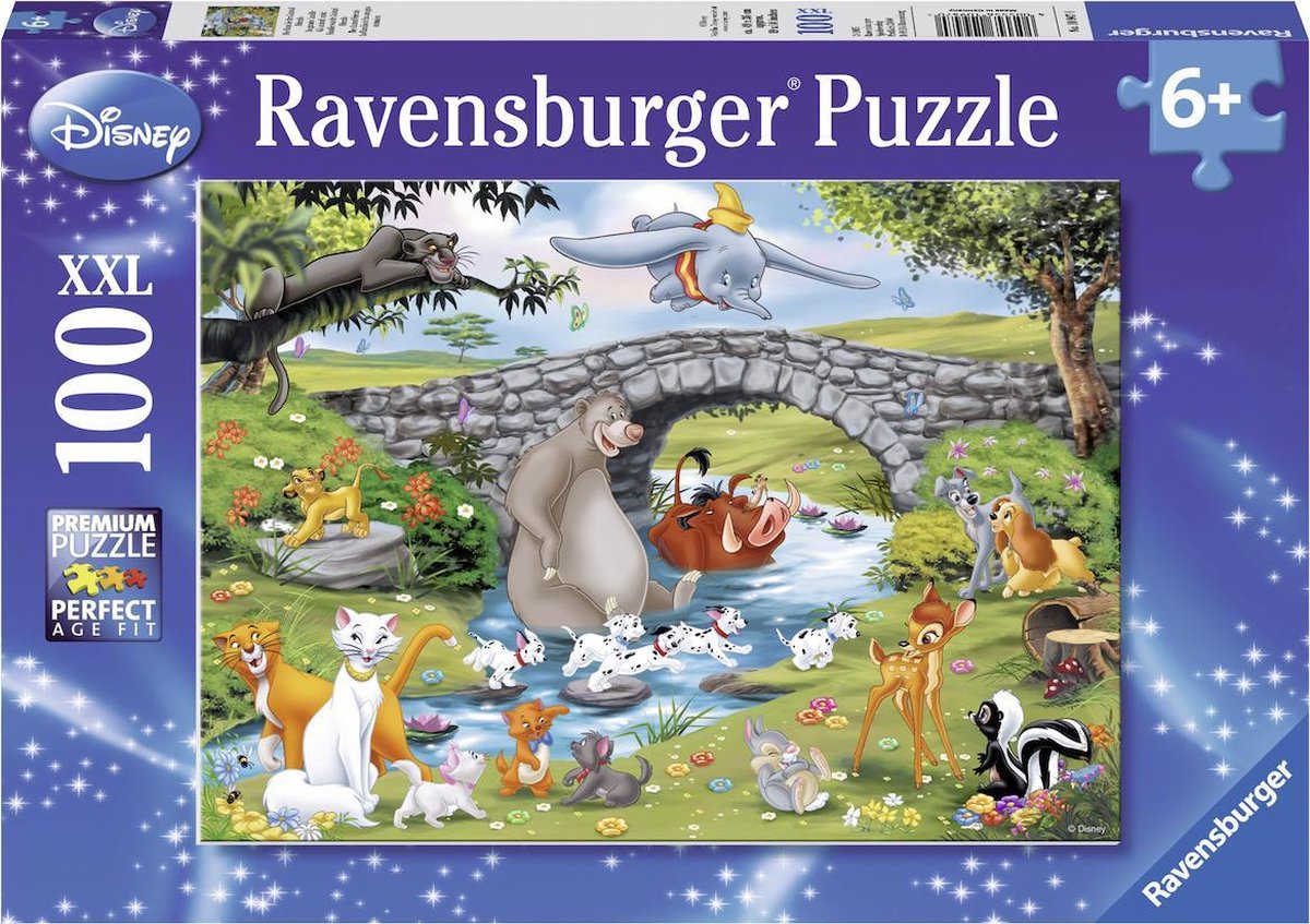 Ravensburger puslespil disney familie dyrevenner - puslespil - 100 brikker