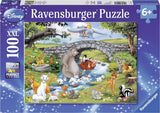 Ravensburger puslespil disney familie dyrevenner - puslespil - 100 brikker